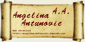 Angelina Antunović vizit kartica